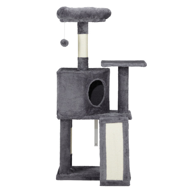 47inch, Dark Grey, Cat Scratcher, Trapezoidal Cat House, Cat Climbing Frame