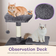 47inch, Dark Grey, Cat Scratcher, Trapezoidal Cat House, Cat Climbing Frame
